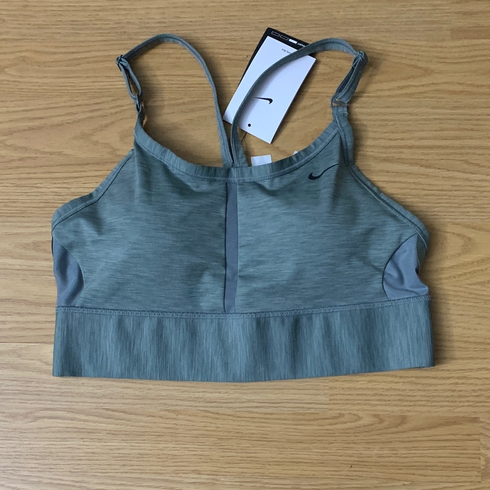 Nike Dri Fit Padded Sports Bra Heathered Gray Size Large Women’s